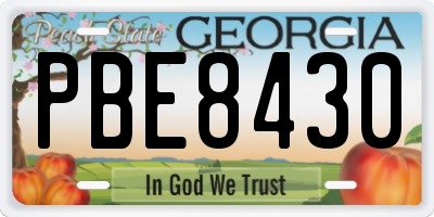 GA license plate PBE8430