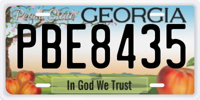 GA license plate PBE8435