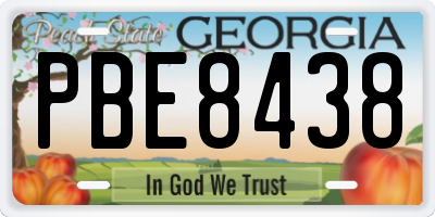 GA license plate PBE8438