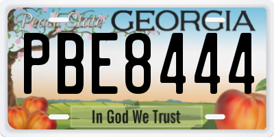 GA license plate PBE8444