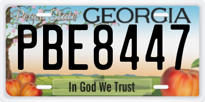 GA license plate PBE8447