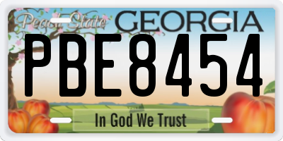 GA license plate PBE8454