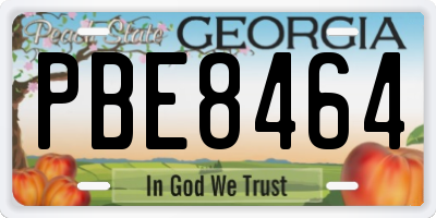GA license plate PBE8464