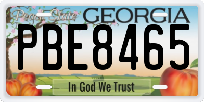 GA license plate PBE8465