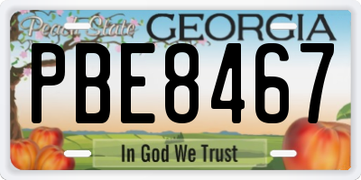 GA license plate PBE8467