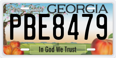 GA license plate PBE8479