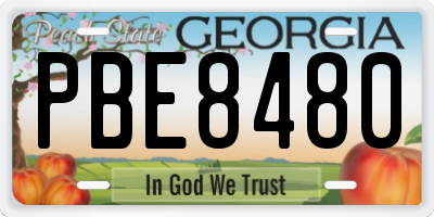 GA license plate PBE8480