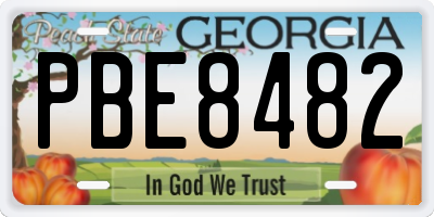 GA license plate PBE8482