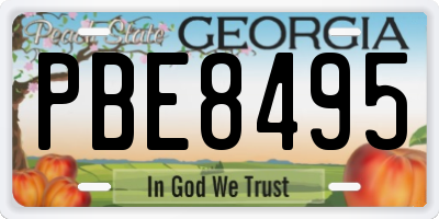 GA license plate PBE8495