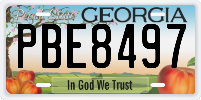 GA license plate PBE8497