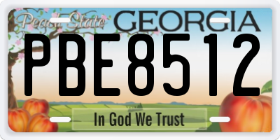 GA license plate PBE8512