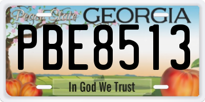 GA license plate PBE8513