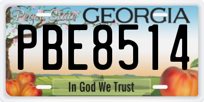 GA license plate PBE8514