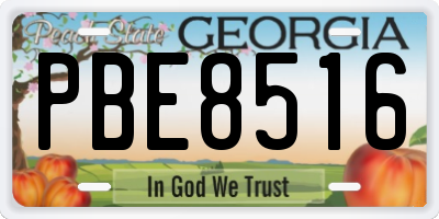 GA license plate PBE8516