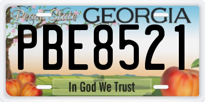 GA license plate PBE8521