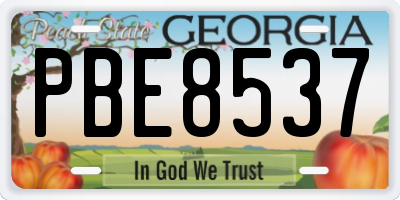 GA license plate PBE8537