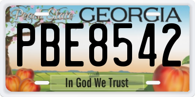 GA license plate PBE8542