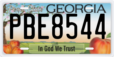 GA license plate PBE8544