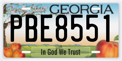 GA license plate PBE8551