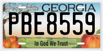 GA license plate PBE8559