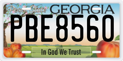 GA license plate PBE8560
