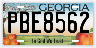 GA license plate PBE8562