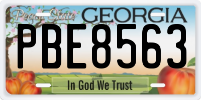 GA license plate PBE8563