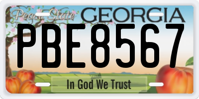 GA license plate PBE8567