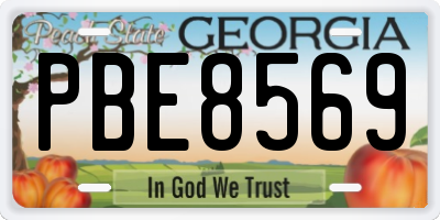 GA license plate PBE8569