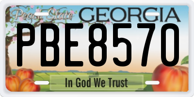 GA license plate PBE8570