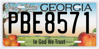 GA license plate PBE8571