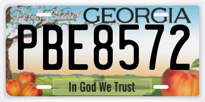 GA license plate PBE8572