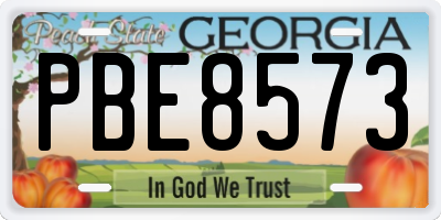 GA license plate PBE8573