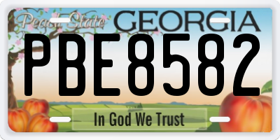 GA license plate PBE8582