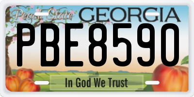GA license plate PBE8590