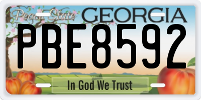 GA license plate PBE8592