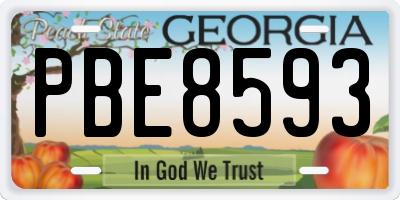 GA license plate PBE8593