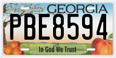 GA license plate PBE8594