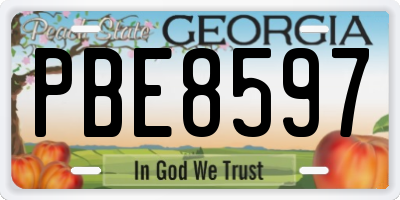 GA license plate PBE8597