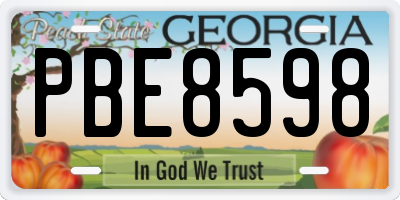 GA license plate PBE8598