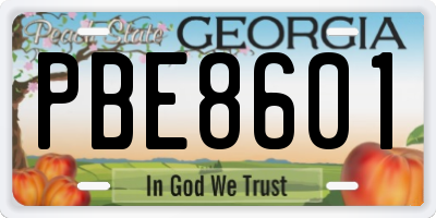 GA license plate PBE8601