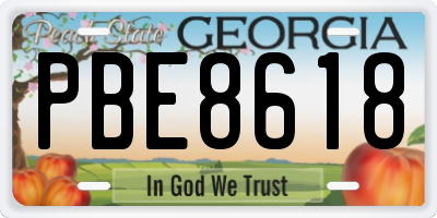 GA license plate PBE8618