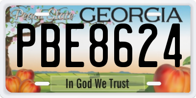 GA license plate PBE8624