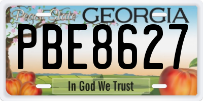 GA license plate PBE8627