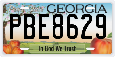 GA license plate PBE8629