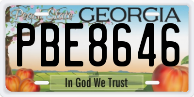 GA license plate PBE8646