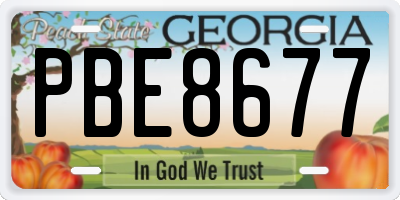 GA license plate PBE8677