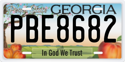 GA license plate PBE8682