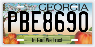 GA license plate PBE8690