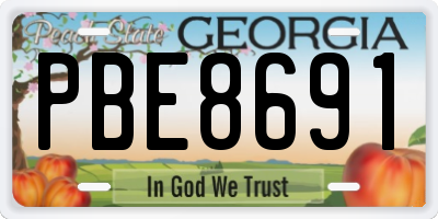 GA license plate PBE8691